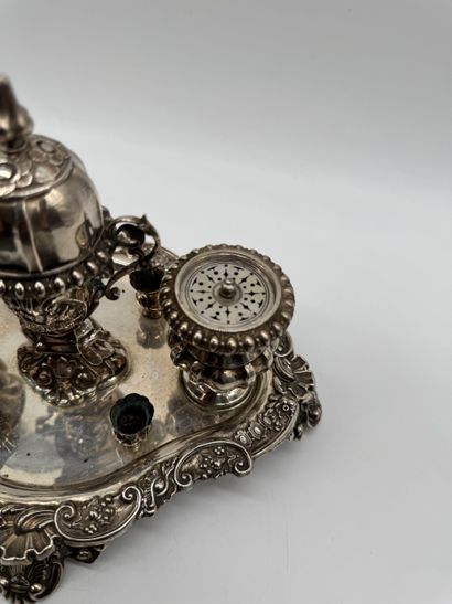 Rococo Revival desk writing set with integrated...