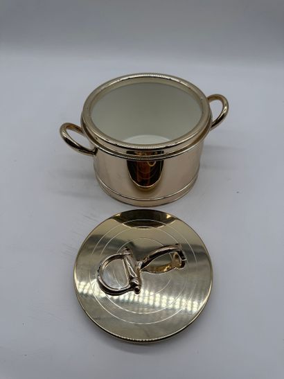 GUCCI Ice bucket with brass and silver-plated...