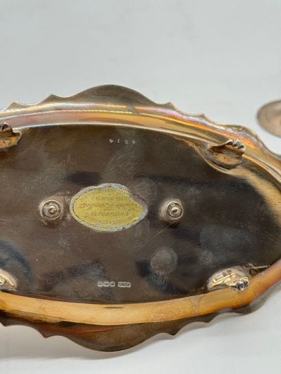 Silver and crystal composite desk set, England...