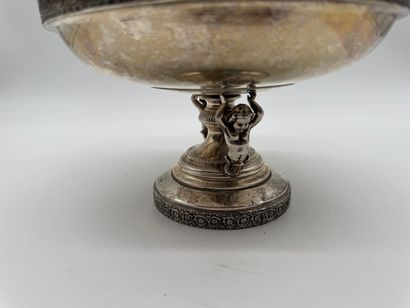 925 silver pedestal bowl decorated with winged...