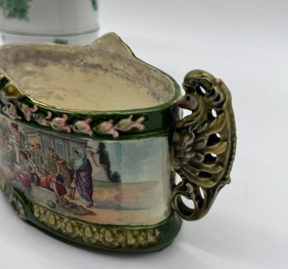 Set of two decorative ceramic and porcelain...