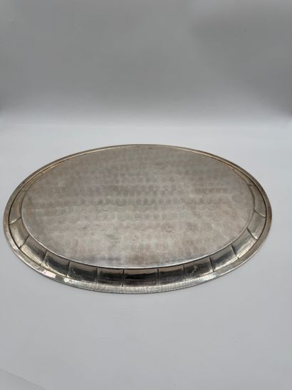Large 800 silver oval serving tray Italy,...