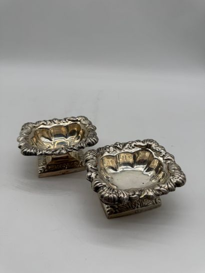 Pair of Empire-style silver 800 salerons...