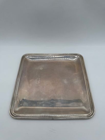 800 silver square serving tray Italy, circa...