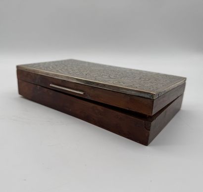Rectangular cigar or cigar box in stained...