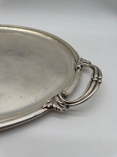Large silver 800 serving tray with handles...