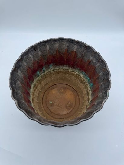 Hammered copper planter Rame lavorato a mano...
