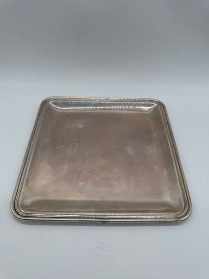 800 silver square serving tray Italy, circa...
