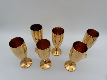 Suite of six Laeken champagne flutes (20th...