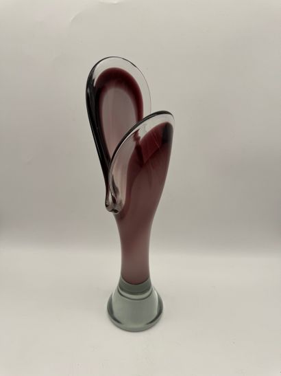 Set of 5 glass vases, in the Val Saint-Lambert...