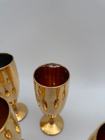 Suite of six Laeken champagne flutes (20th...