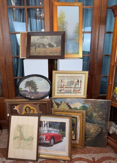 Set of 10 framed pieces Various techniques
Set...