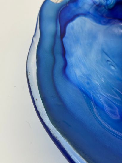 Peter Kaspar - Blue crystal basket / bowl
Blue-tinted,...