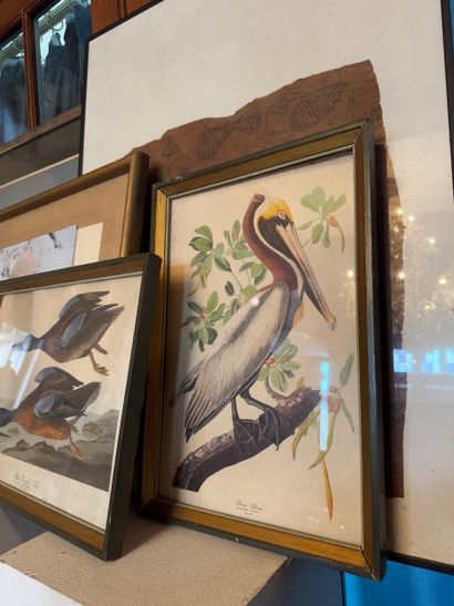 Lot of 7 framed pieces Various techniques
Set...