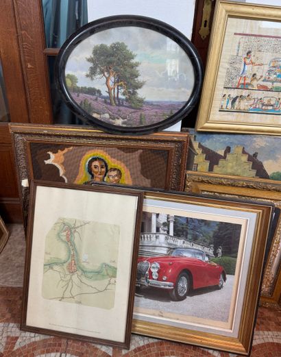 Set of 10 framed pieces Various techniques
Set...