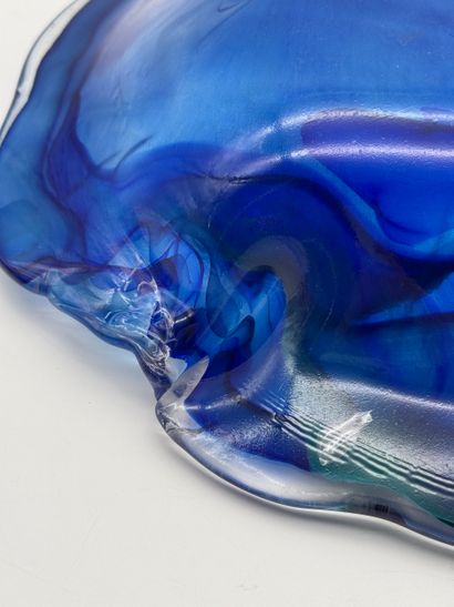 Peter Kaspar - Blue crystal basket / bowl
Blue-tinted,...