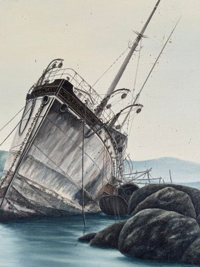 Bodo Rütten (né en 1944) Marine au navire...