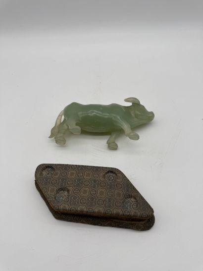Buffalo in jade Sculpture 
Jade sculpture...