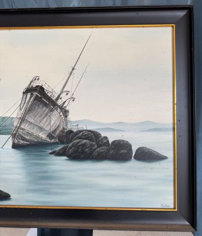 Bodo Rütten (né en 1944) Marine au navire...