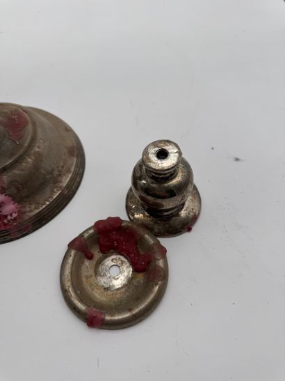 Pair of five-light candlesticks - Silver-plated...