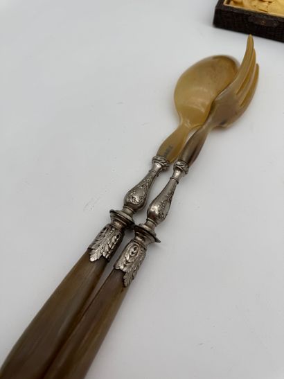 Salad service - Sterling silver and horn
Set...