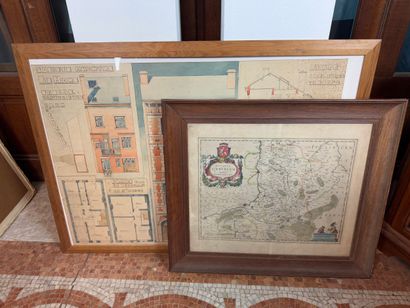 Lot of 7 framed pieces Various techniques
Set...