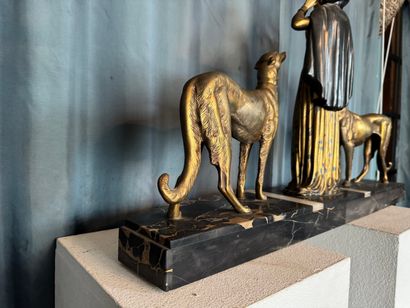 Menneville et Rochard - Group with greyhounds...