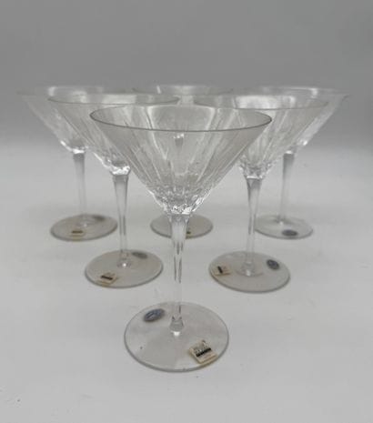 Set of 6 cocktail glasses in Miller Rogaska...
