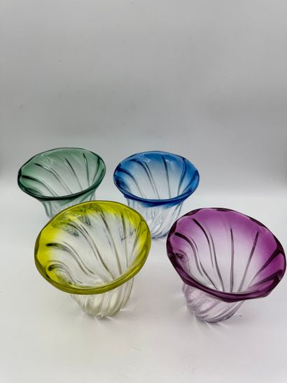 Val Saint-Lambert (XX century) Set of 4 colored...