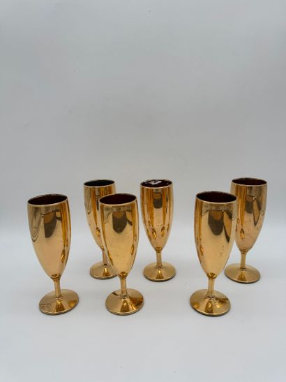 Suite of six Laeken champagne flutes (20th...