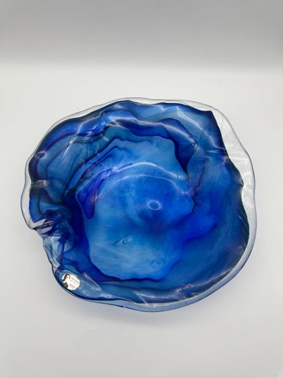 Peter Kaspar - Blue crystal basket / bowl
Blue-tinted,...