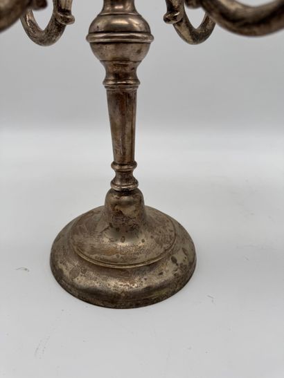 Pair of five-light candlesticks - Silver-plated...