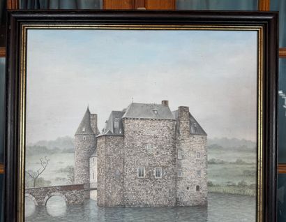 Bodo Rütten (né en 1944) Château au lac
Huile...