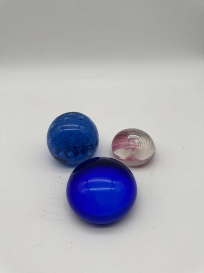Set of three glass sulfide balls - Colored...