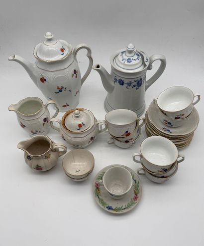Mismatched set of porcelain tea and coffee...