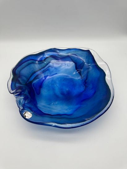 Peter Kaspar - Blue crystal basket / bowl
Blue-tinted,...
