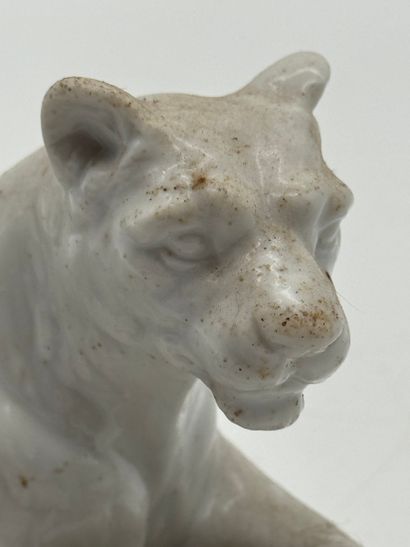 Lioness in porcelain 
Porcelain subject depicting...