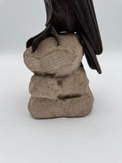 Falcon on a rock Decorative sculpture (20th...