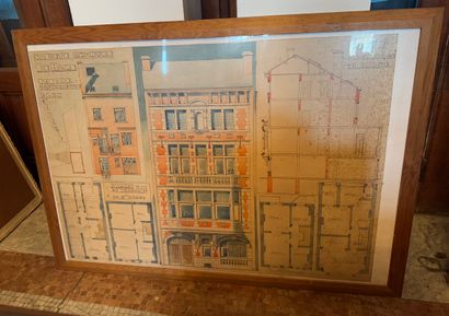 Lot of 7 framed pieces Various techniques
Set...