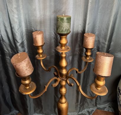 Floor-standing candlestick - Laiton à cinq...