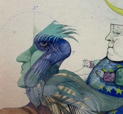 Peter Thiel Fantastic composition, 1985
Watercolor...