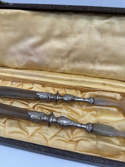 Salad service - Sterling silver and horn
Set...