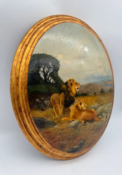 Oil on curved wood - Lions in the savannah
Painting...