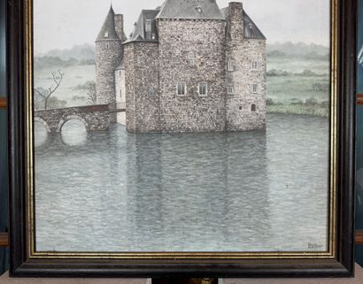 Bodo Rütten (né en 1944) Château au lac
Huile...