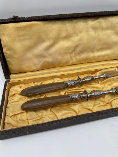 Salad service - Sterling silver and horn
Set...