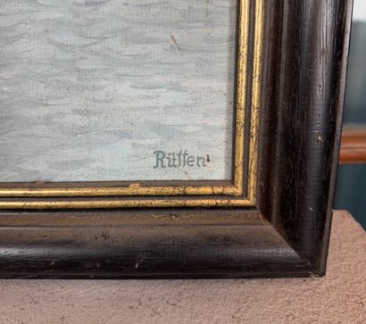 Bodo Rütten (né en 1944) Château au lac
Huile...