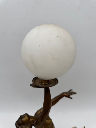 Art Deco lamp - Dancer with luminous sphere...