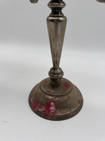 Pair of five-light candlesticks - Silver-plated...