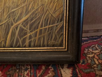 Lot of 5 framed pieces Various techniques
This...