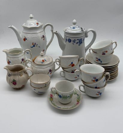 Mismatched set of porcelain tea and coffee...